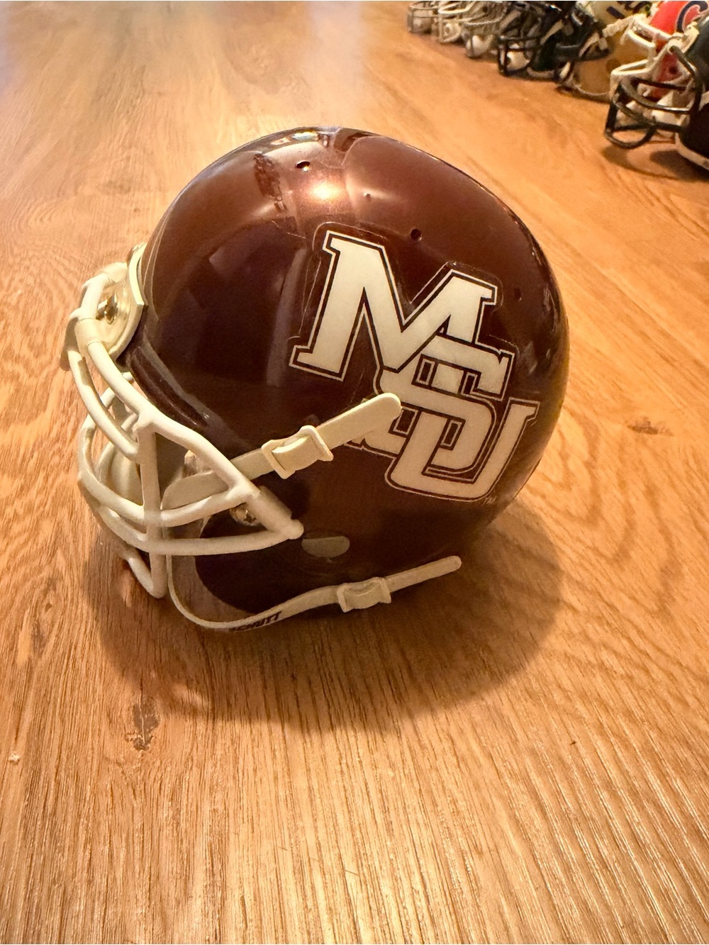 Mini Mississppi State Maroon Football Helmet with White Facemask 5.5”